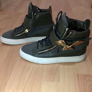 Giuseppe Zanotti Hi-Top Gold Eagle Strap Men US 9